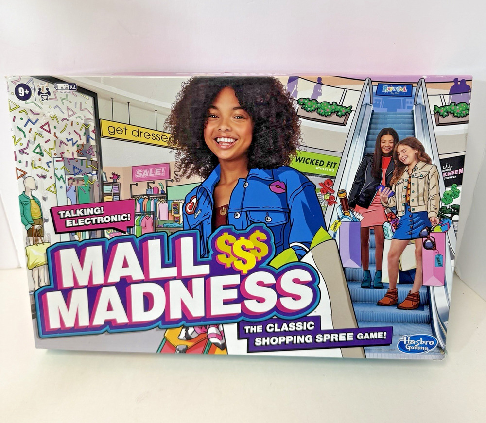 Hasbro Mall Madness 2020 Board Game Electronic Talking Shopping New